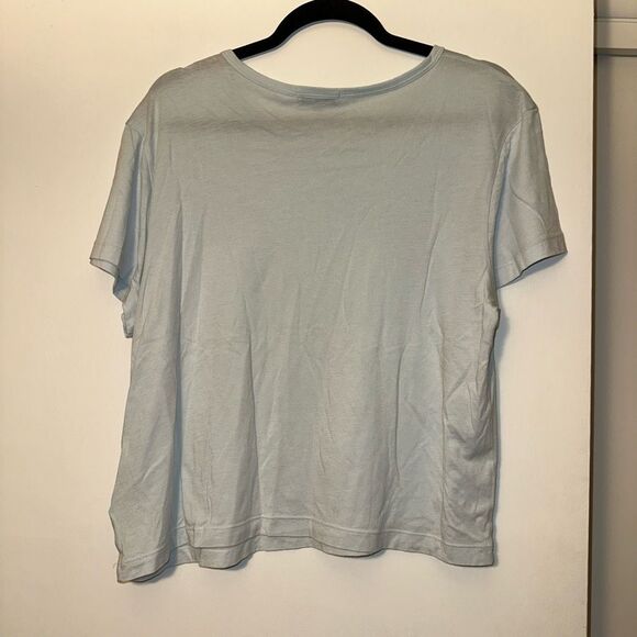 Agolde XL Drew Tee Wolf Eye Light Blue Crew Neck Short Sleeve Womens NWT - Picture 3 of 7